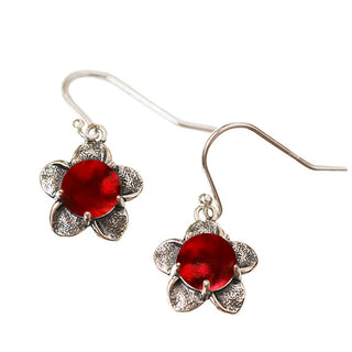 Bloom Once More Sterling Silver Flower Earrings-Sterling Silver-Bottled Up Designs