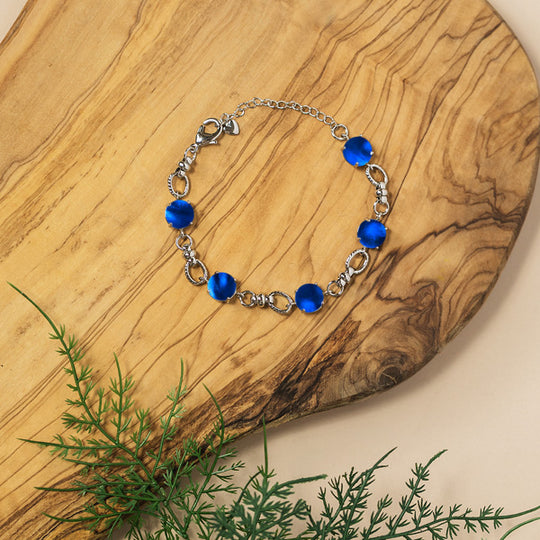Glass Gem Adjustable Bracelet