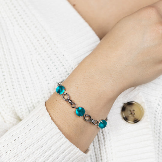 Glass Gem Adjustable Bracelet