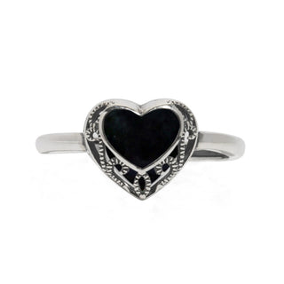 Homespun Hearts Adjustable Sterling Silver Ring-Glass Rings-Bottled Up Designs