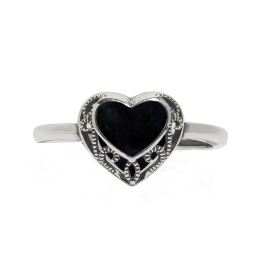 Homespun Hearts Adjustable Sterling Silver Ring-Glass Rings-Bottled Up Designs