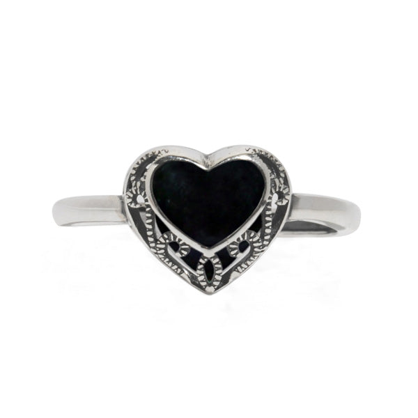 Homespun Hearts Adjustable Sterling Silver Ring-Glass Rings-Bottled Up Designs