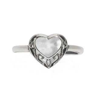 Homespun Hearts Adjustable Sterling Silver Ring-Glass Rings-Bottled Up Designs