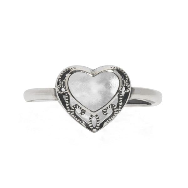 Homespun Hearts Adjustable Sterling Silver Ring-Glass Rings-Bottled Up Designs