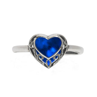 Homespun Hearts Adjustable Sterling Silver Ring-Glass Rings-Bottled Up Designs