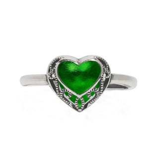 Homespun Hearts Adjustable Sterling Silver Ring-Glass Rings-Bottled Up Designs
