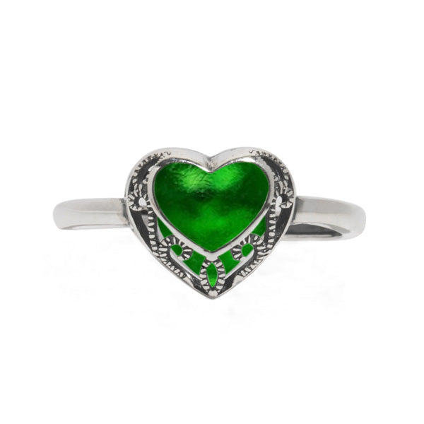 Homespun Hearts Adjustable Sterling Silver Ring-Glass Rings-Bottled Up Designs