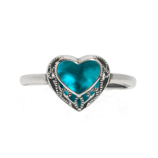 Homespun Hearts Adjustable Sterling Silver Ring-Glass Rings-Bottled Up Designs