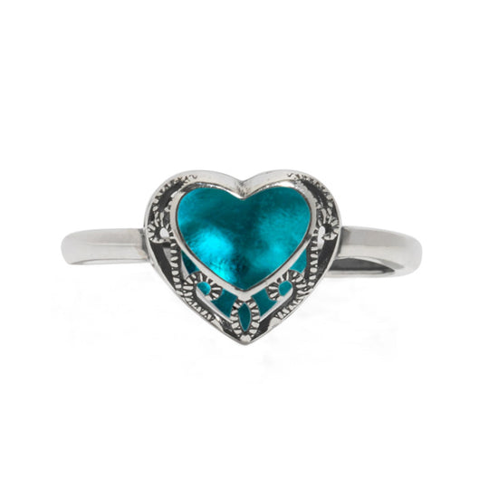 Homespun Hearts Adjustable Sterling Silver Ring-Glass Rings-Bottled Up Designs