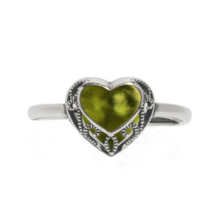 Homespun Hearts Adjustable Sterling Silver Ring-Glass Rings-Bottled Up Designs