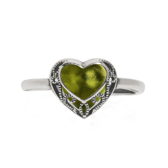 Homespun Hearts Adjustable Sterling Silver Ring-Glass Rings-Bottled Up Designs