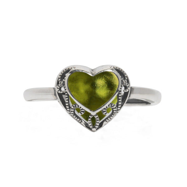 Homespun Hearts Adjustable Sterling Silver Ring-Glass Rings-Bottled Up Designs