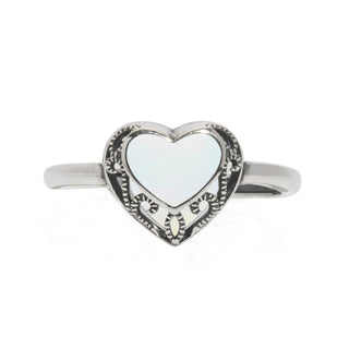 Homespun Hearts Adjustable Sterling Silver Ring-Glass Rings-Bottled Up Designs