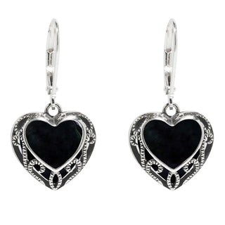 Homespun Hearts Sterling Silver Lever Back Earrings-Earrings-Bottled Up Designs