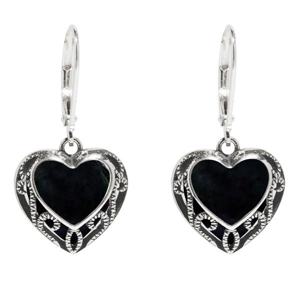 Homespun Hearts Sterling Silver Lever Back Earrings-Earrings-Bottled Up Designs