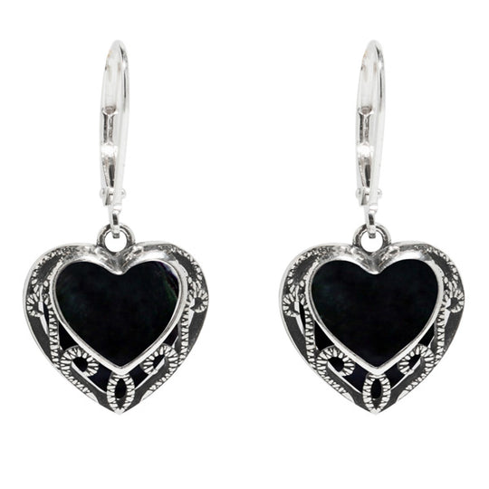 Homespun Hearts Silver Lever Back Earrings