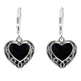 Homespun Hearts Sterling Silver Lever Back Earrings