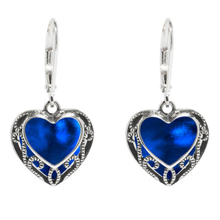 Homespun Hearts Sterling Silver Lever Back Earrings-Earrings-Bottled Up Designs