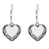 Homespun Hearts Sterling Silver Lever Back Earrings