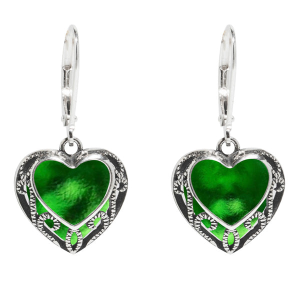 Homespun Hearts Sterling Silver Lever Back Earrings-Earrings-Bottled Up Designs