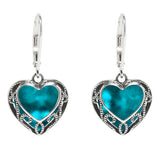 Homespun Hearts Sterling Silver Lever Back Earrings