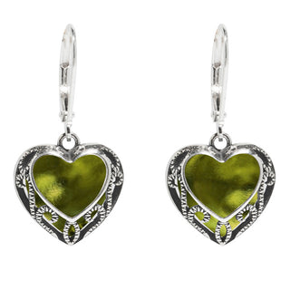 Homespun Hearts Sterling Silver Lever Back Earrings-Earrings-Bottled Up Designs