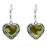 Homespun Hearts Sterling Silver Lever Back Earrings