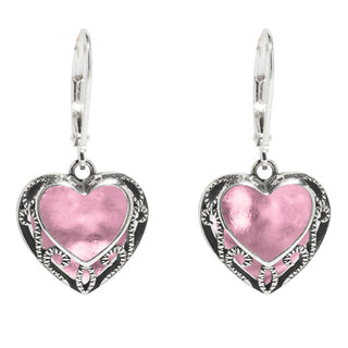 Homespun Hearts Sterling Silver Lever Back Earrings-Earrings-Bottled Up Designs