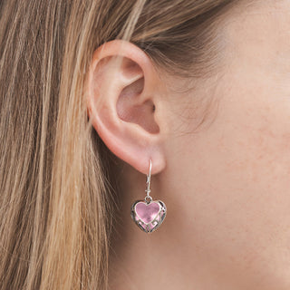 Homespun Hearts Sterling Silver Lever Back Earrings-Earrings-Bottled Up Designs