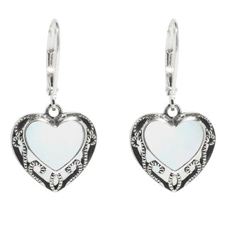 Homespun Hearts Sterling Silver Lever Back Earrings-Earrings-Bottled Up Designs