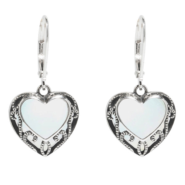 Homespun Hearts Sterling Silver Lever Back Earrings-Earrings-Bottled Up Designs