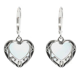 Homespun Hearts Sterling Silver Lever Back Earrings