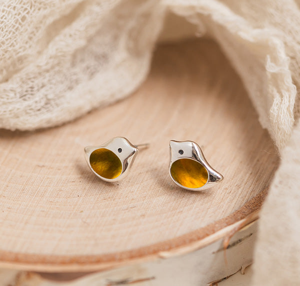 Little Bird Sterling Silver Stud Earrings-Post Earrings-Bottled Up Designs