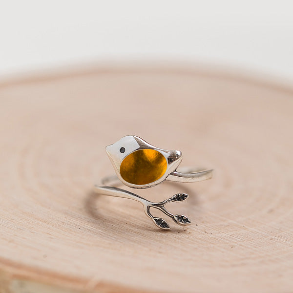 Little Bird Adjustable Sterling Ring-Sterling Silver-Bottled Up Designs
