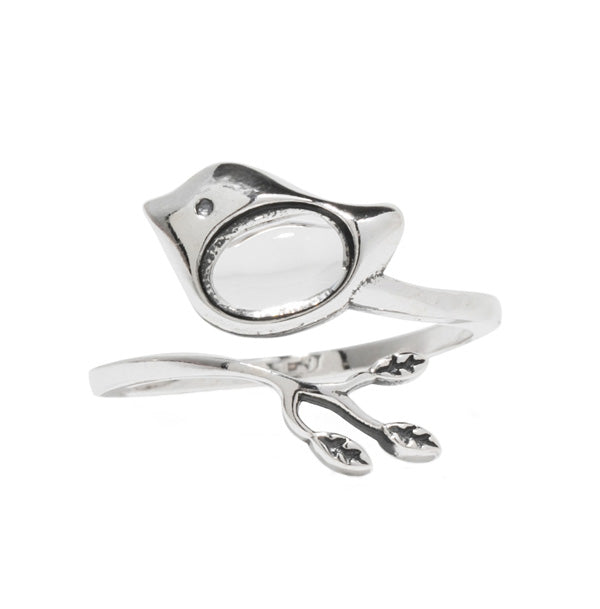 Little Bird Adjustable Sterling Ring-Sterling Silver-Bottled Up Designs