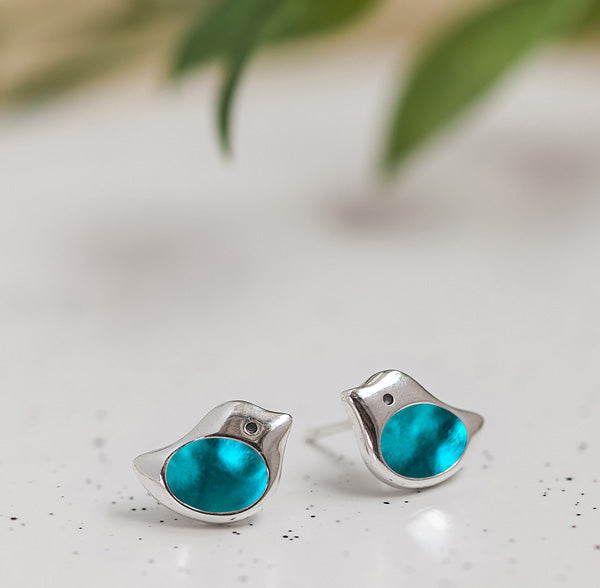 Little Bird Sterling Silver Stud Earrings-Post Earrings-Bottled Up Designs
