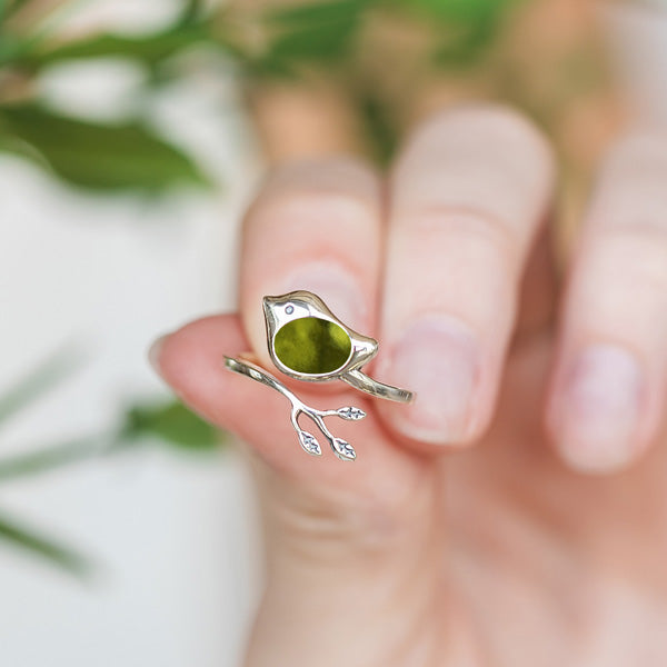 Little Bird Adjustable Sterling Ring-Sterling Silver-Bottled Up Designs