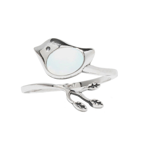 Little Bird Adjustable Sterling Ring-Sterling Silver-Bottled Up Designs