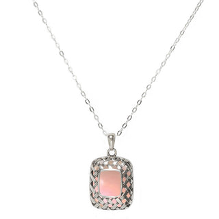 Vintage Quilted Square Sterling Silver Necklace-Sterling Silver-Bottled Up Designs