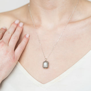 Vintage Quilted Square Sterling Silver Necklace-Sterling Silver-Bottled Up Designs