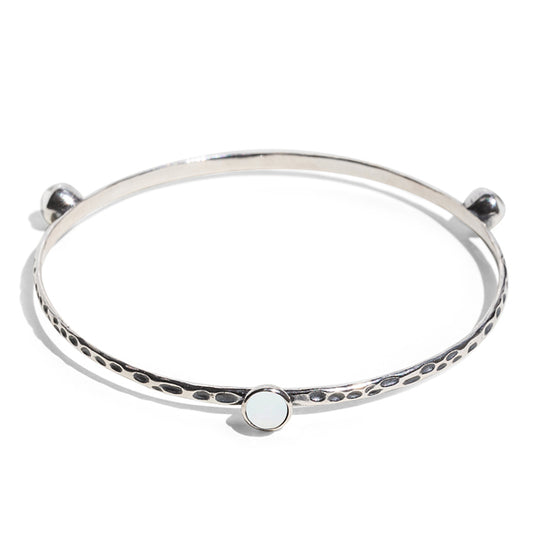 Rustic Bangle in Sterling Silver-Bangle-Bottled Up Designs