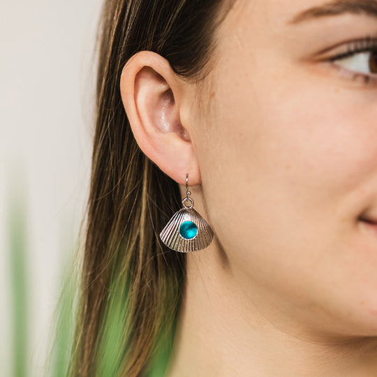 Seashell Earrings in Silver