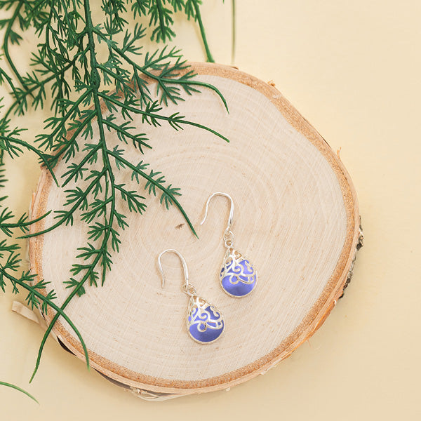 Filigree Teardrop Sterling Earrings-Sterling Silver-Bottled Up Designs