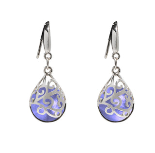 Filigree Teardrop Sterling Earrings-Sterling Silver-Bottled Up Designs