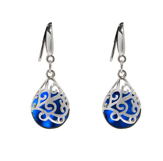 Filigree Teardrop Sterling Earrings-Sterling Silver-Bottled Up Designs
