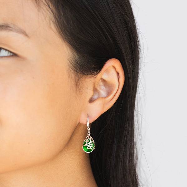 Filigree Teardrop Sterling Earrings-Sterling Silver-Bottled Up Designs