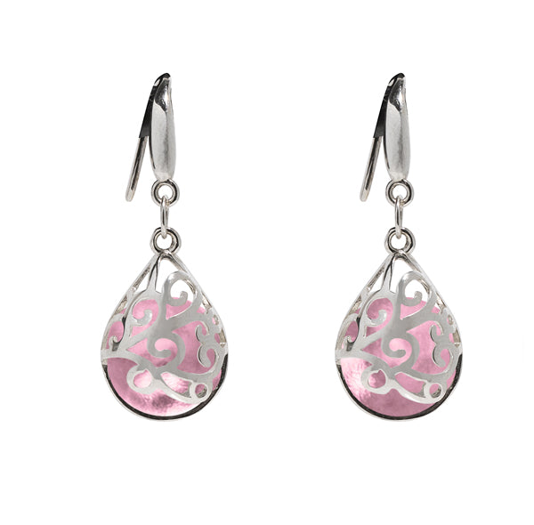Filigree Teardrop Sterling Earrings-Sterling Silver-Bottled Up Designs