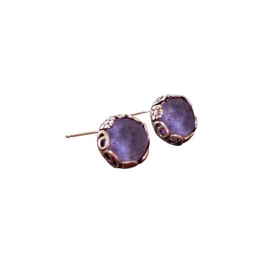Botanical Sterling Silver Post Earrings-Sterling Silver-Bottled Up Designs