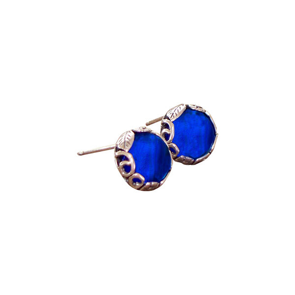 Botanical Sterling Silver Post Earrings-Sterling Silver-Bottled Up Designs
