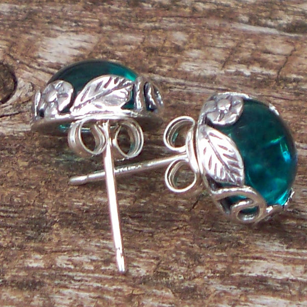Botanical Sterling Silver Post Earrings-Sterling Silver-Bottled Up Designs